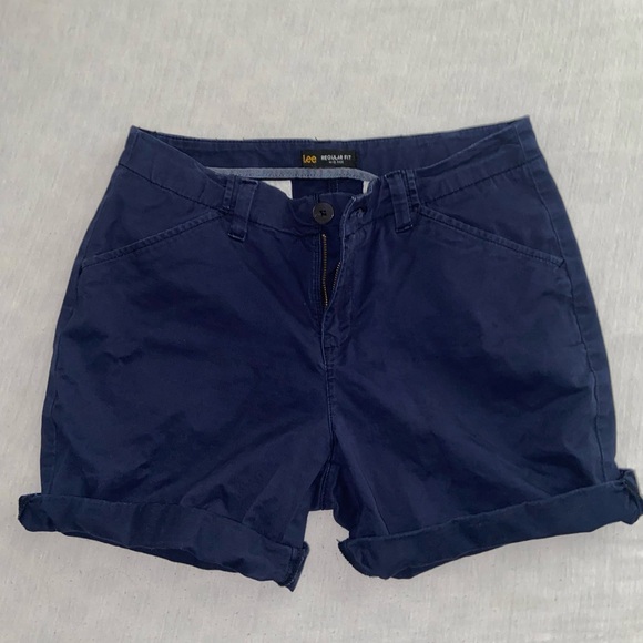 Regular fit mid rise riders blue biker fold shorts cute golf style y2k bottoms - Picture 9 of 10